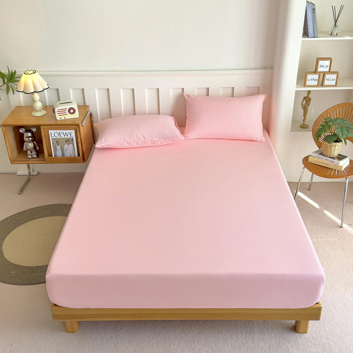 Однотонная матовая простыня на резинке, Моющийся защитный чехол, Наволочка, Простыня на резинке, Защитный чехол, Простыня на резинке с термопечатью 180 * 200 + 30cm (about 620g)